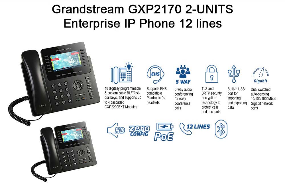 2170 2 Units Grandstream Enterprise IP Phone
